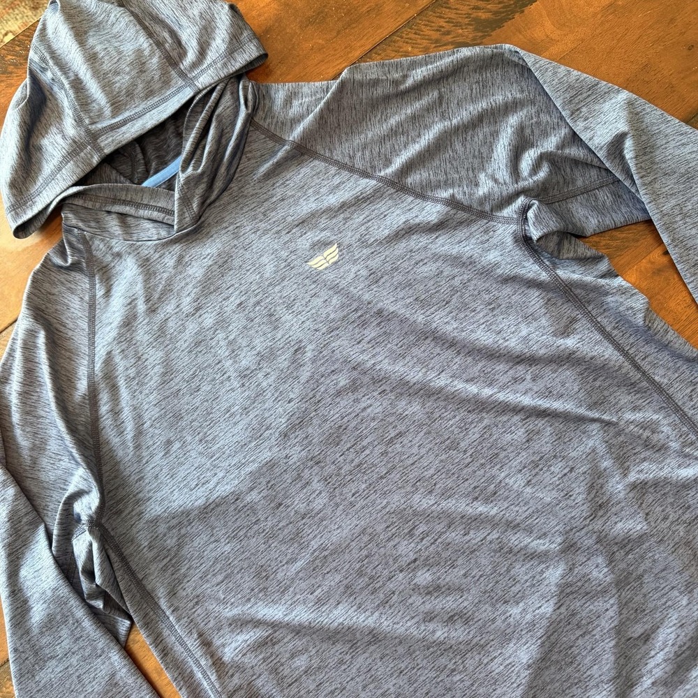 Vineyard Vines Hooded Shirt Mens Large Blue Performance Flag Long Sleeve
